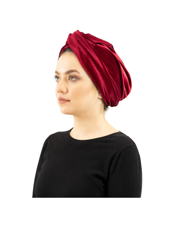 Red Reversible Full Head Hair Scarf Wrap, Cord Velvet Turban, Headcover Head Wrap for Women, Self-tie hijab , Best Gift for Mom, Chemo Gift Idea, Mothers Day Gifts