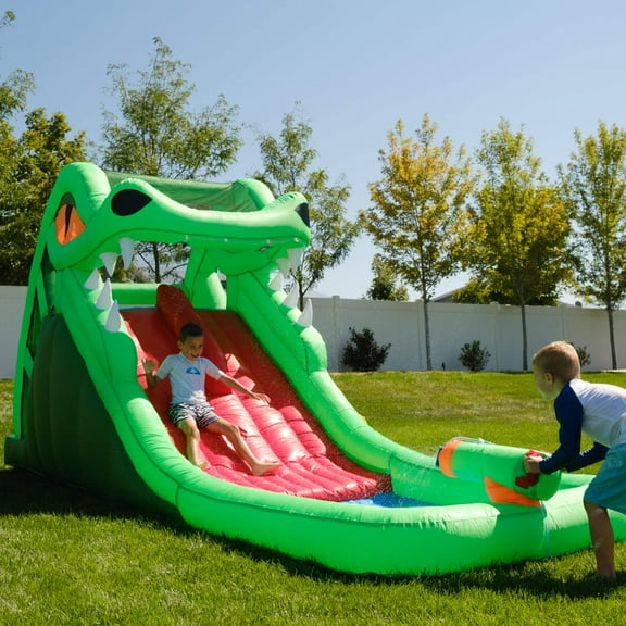 Avyna Dragon's Lair Waterslide - Multicolored Kids Inflatable Bounce House - Water Park - Water Slide - Safe Outdoor Fun - Ages 3-9 - Blower Included - Full Warranty