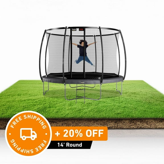 14' Trampoline Round Pro-Line Avyna Above Ground With Enclosure