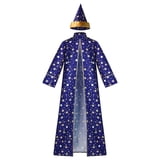 Avyora Mens Star Print Costume Robe Long Sleeve Open Front Full Length ...
