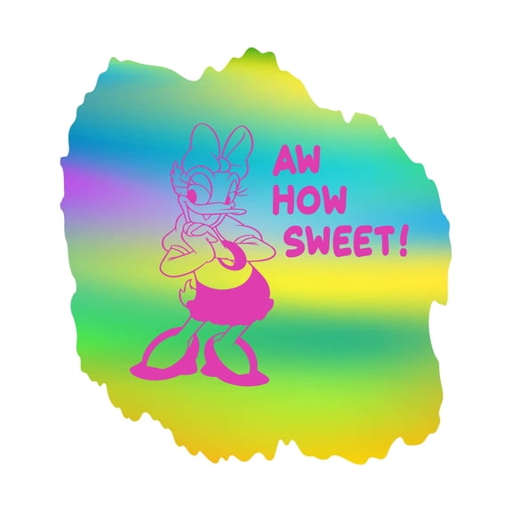 Aw How Sweet Cute Cartoon Girly Duck Vinyl Wall Design Wall Art Sticker Designs Vinyl Stickers For Home House Walls Rooms Windows Bedroom Decoration Size (12x12 inch)