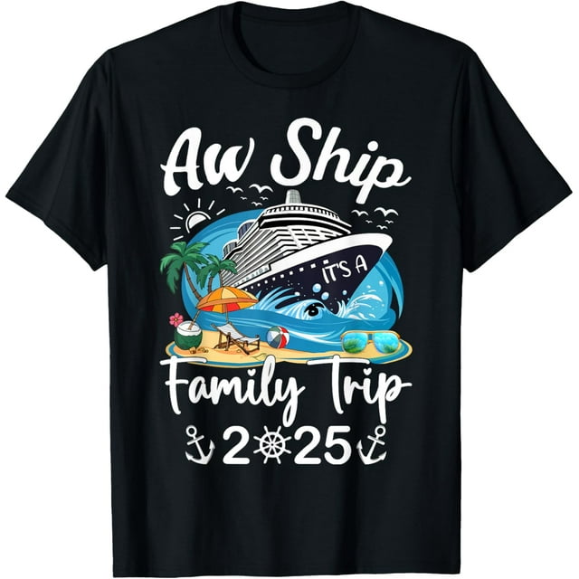 Oh Ship It's A Family Trip 2023 Shirt, Family Cruise Short Sleeve Tee Tops