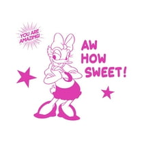 Aw How Sweet Cute Cartoon Girly Duck Vinyl Wall Decal Wall Art Sticker Designs Vinyl Stickers For Home House Walls Rooms Windows Bedroom Decoration Size (20x20 inch)