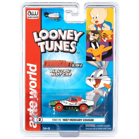Aw Thunderjet Sc363 R33 Silver Screen Slot Car Porky Pig 1967 Mercury Cougar