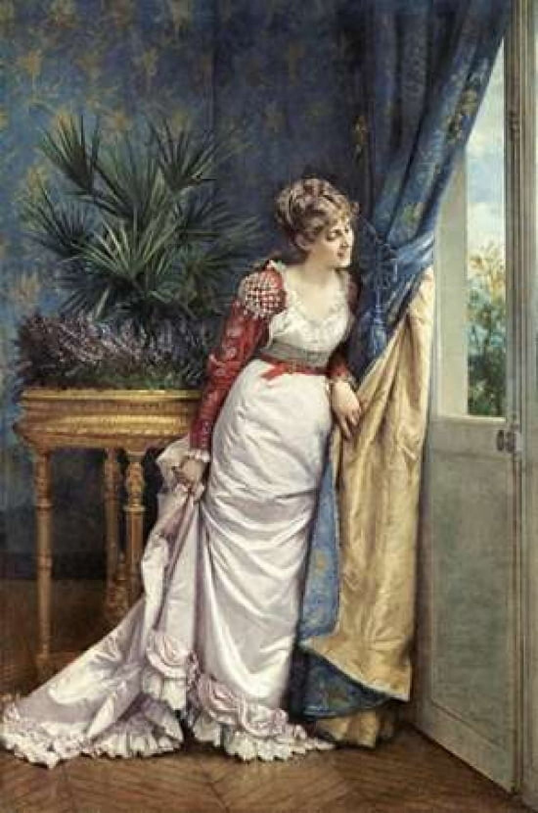 Awaiting The Visitor Canvas Art - Auguste Toulmouche (24 x 36)