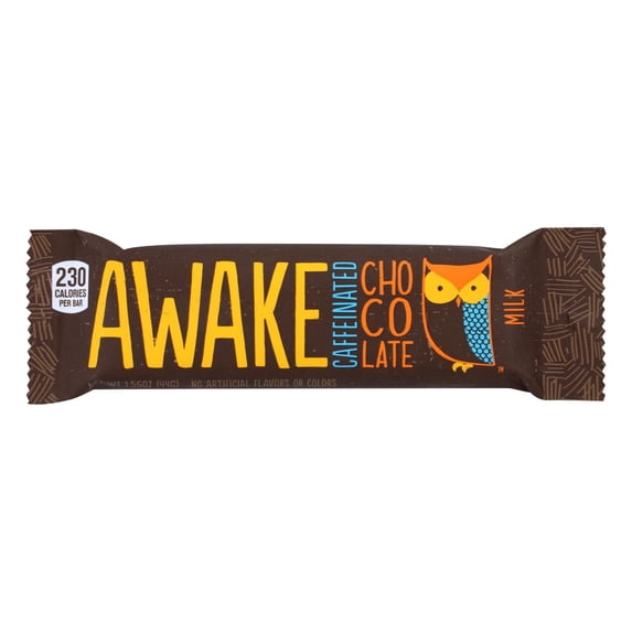 Awake Chocolate - Bar Caffeinated Chocolate - Case of 12 - 1.55 OZ