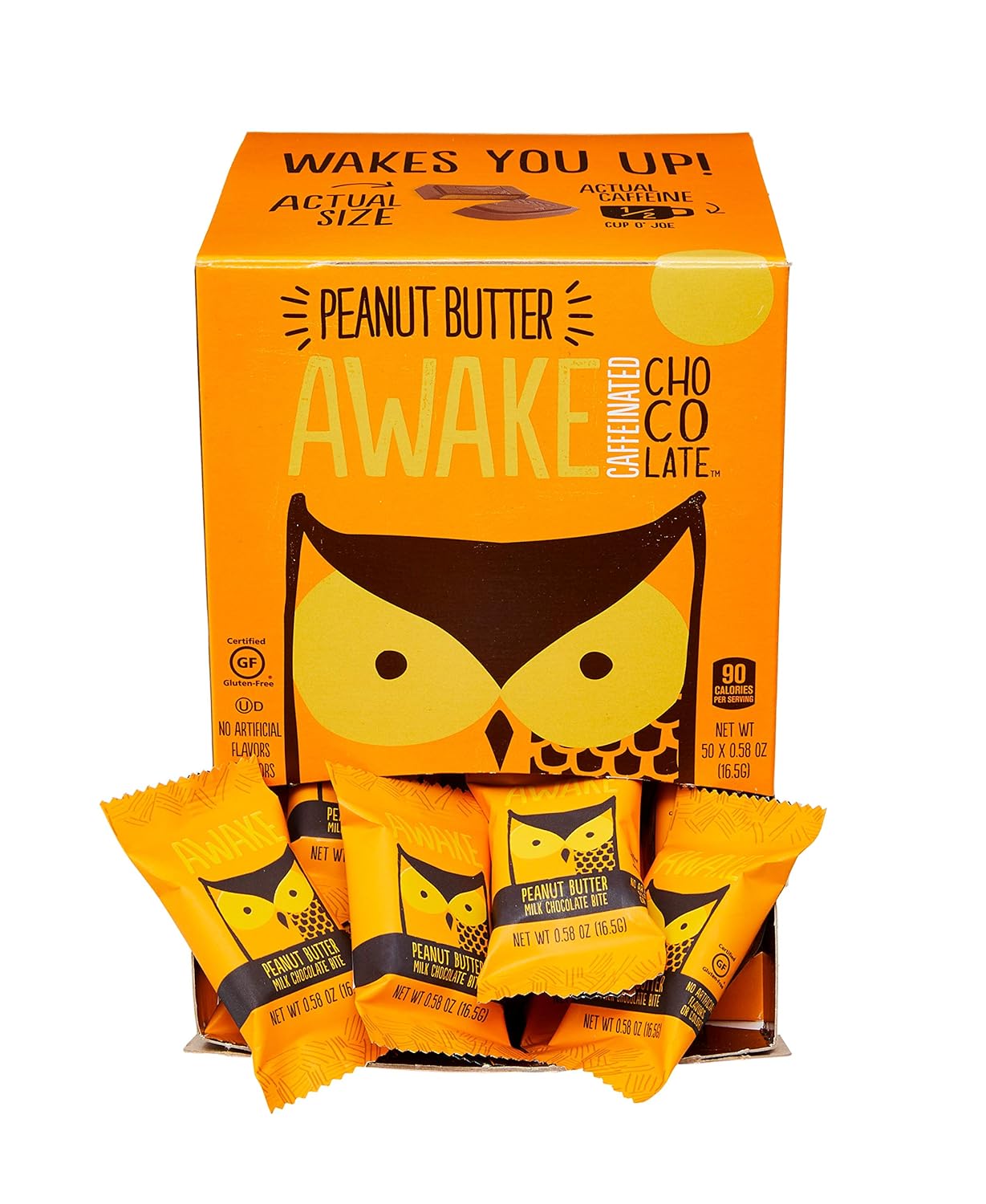 Awake Gluten Free Chocolate Bites Peanut Butter 50 Bites