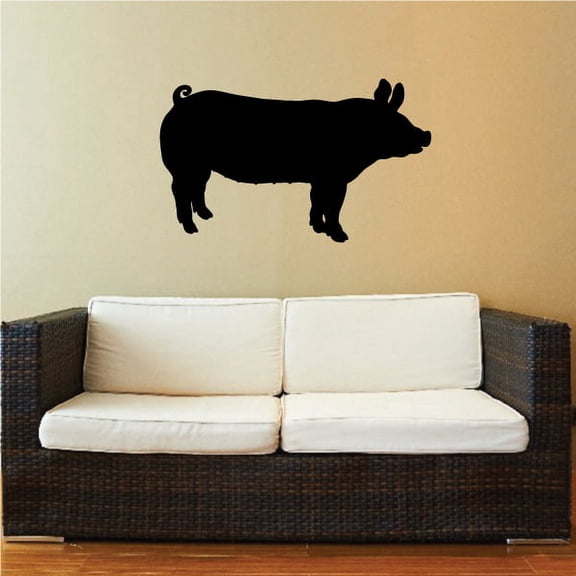 Awake Standing Pig Decal - 36 Inches