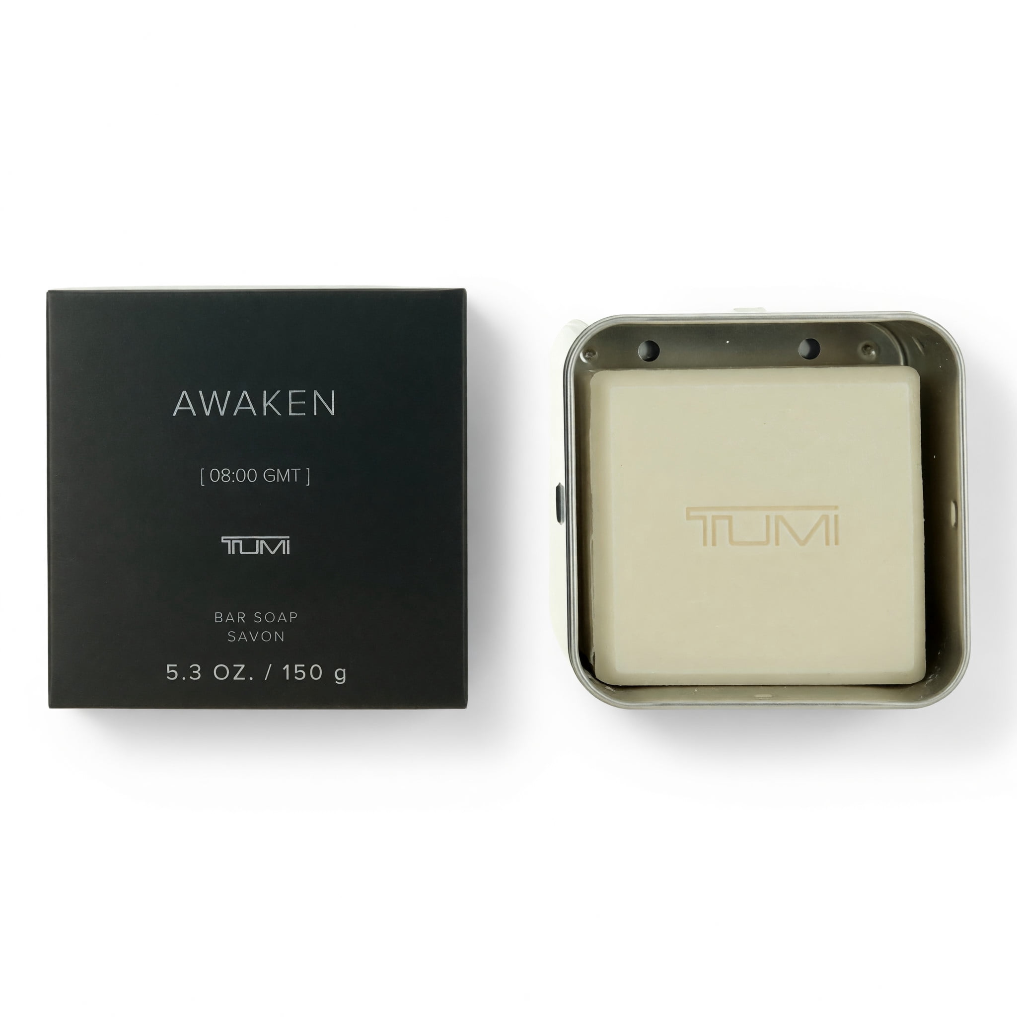 Awaken [08:00 GMT] by Tumi, 5.3oz Bar Soap men with Aluminum Case