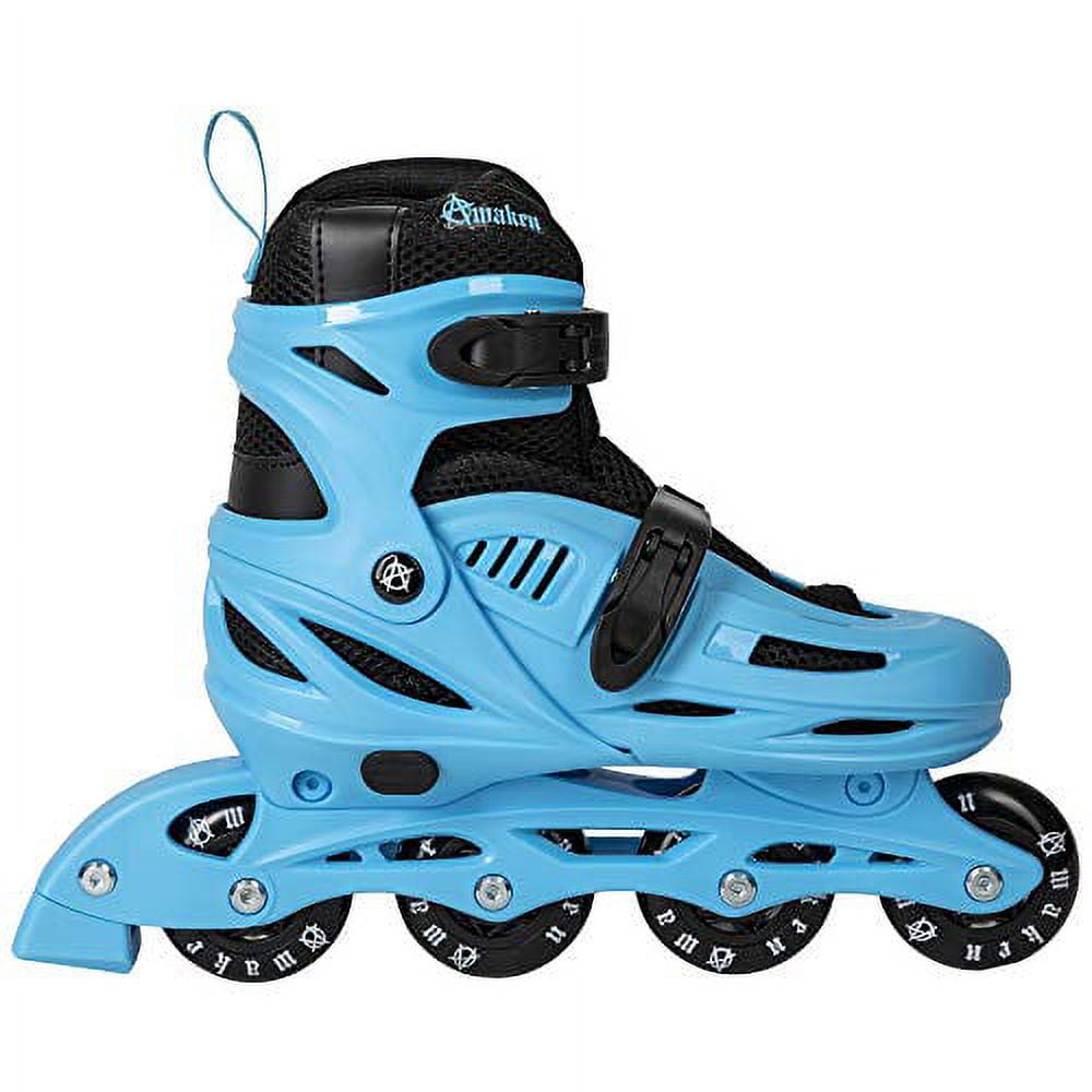 Awaken Adjustable Size Inline Roller Skates Kids Youth Boys Girls Youth (Youth 13- Kids 3, Azure Blue)