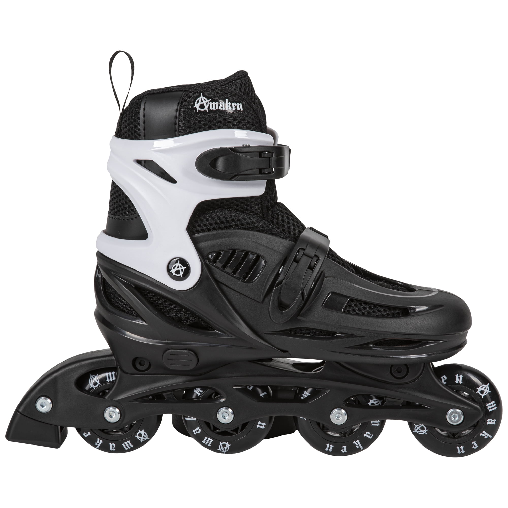 Awaken Adjustable Size Inline Roller Skates Kids Youth Boys Girls Youth (Youth 13- Kids 3, Black)