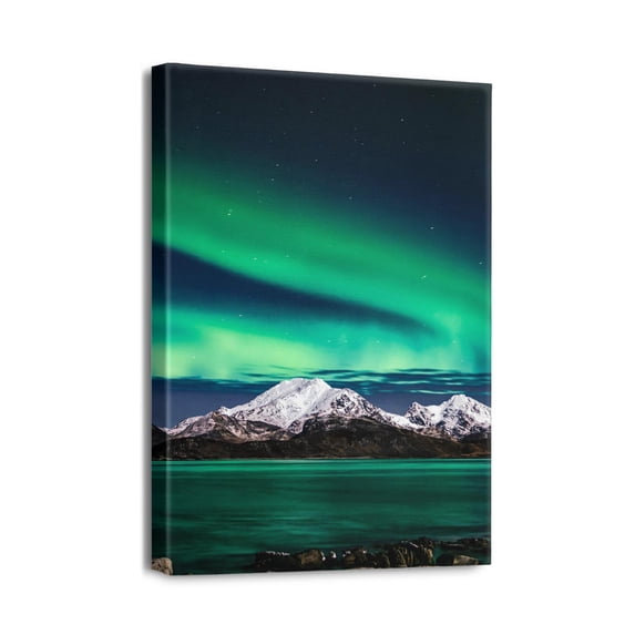 Awaken Your Walls Aurora Scenery Canvas Art for Office, Bedroom, Living Room Decor (12x16inch)