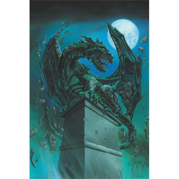 Awakening Gargoyle Dragon by: Ed Beard Poster - 24-by-36 Inches