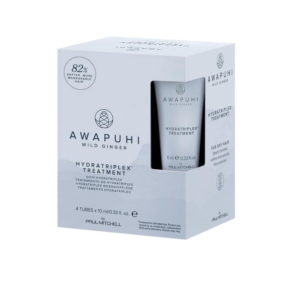 Awapuhi Wild Ginger by Paul Mitchell HydraTriplex Treatment (4-Pack), Ideal For Dry + Frizz-Prone Hair
