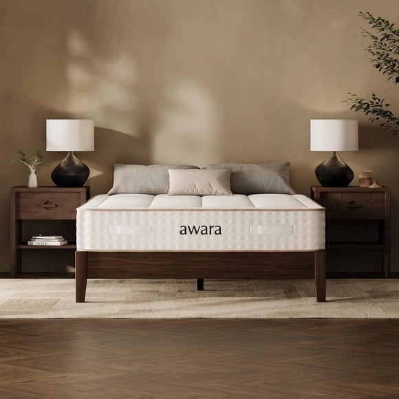 Awara Natural Hybrid Queen Mattress 10 Inch - Certified Natural Latex - Sustainable New Zealand Wool - Fiberglass-Free - 365-Night Trial - Lifetime Warranty