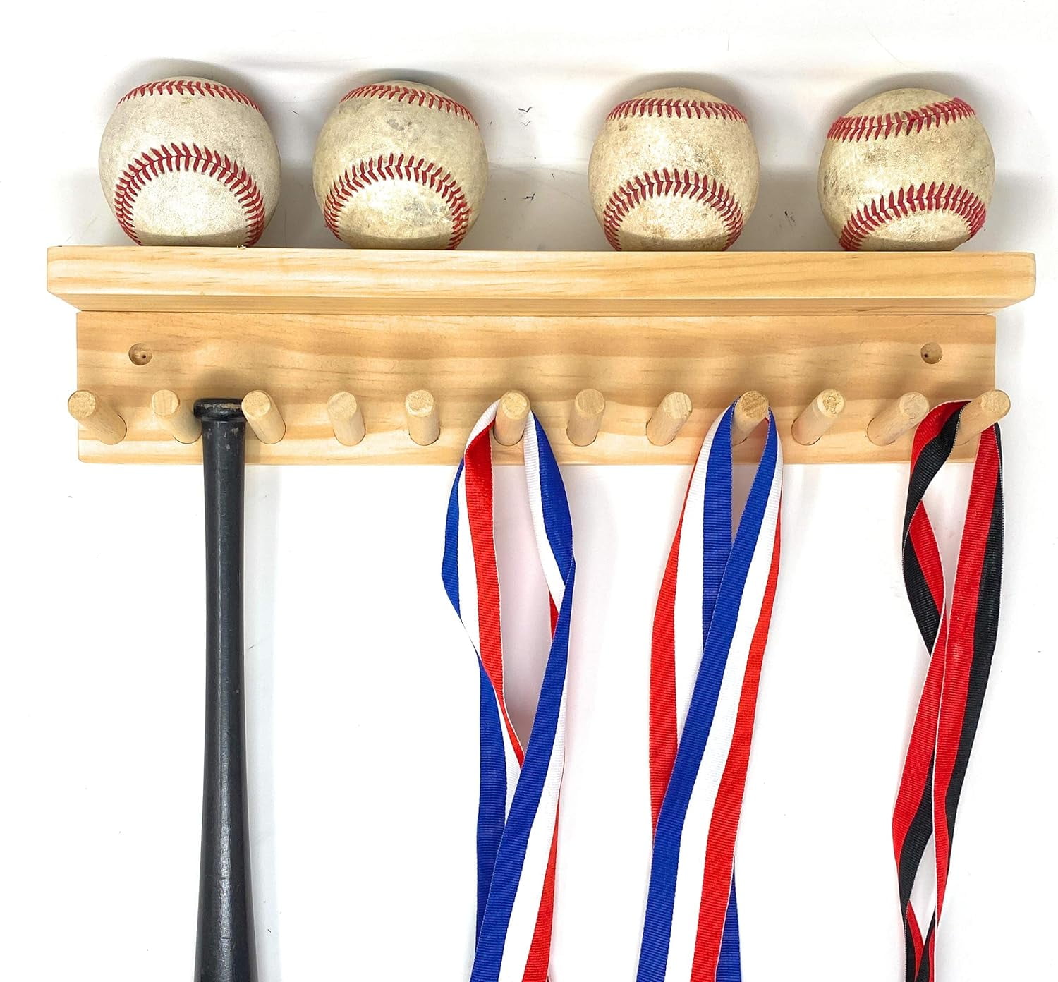 Award Medal Display Rack and Trophy Wall Shelf Medals Baseball Bat Rack ...
