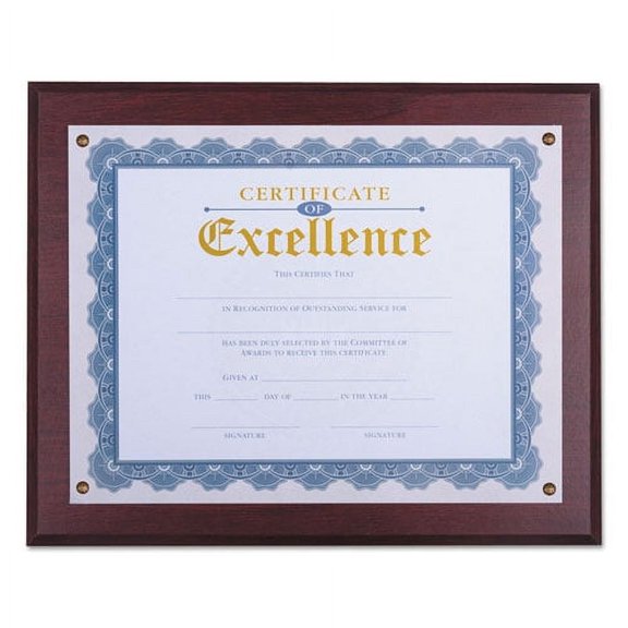 Award Plaque, 13.3 X 11, Mahogany With Mahogany Border | Bundle of 2 Each