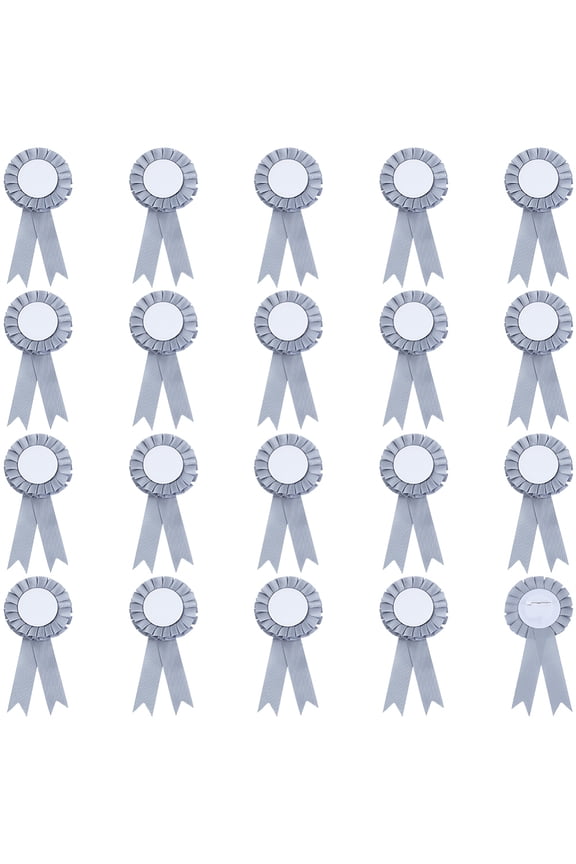 Award Ribbon Shape Iron Badge Pins Plastic Button Pin Brooches for Party Accessory Gray 155x75mm diy