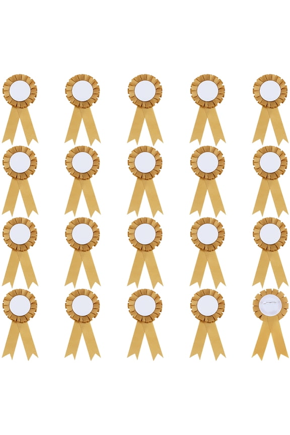 Award Ribbon Shape Iron Badge Pins Plastic Button Pin Brooches for Party Accessory Olive 155x75mm DIY