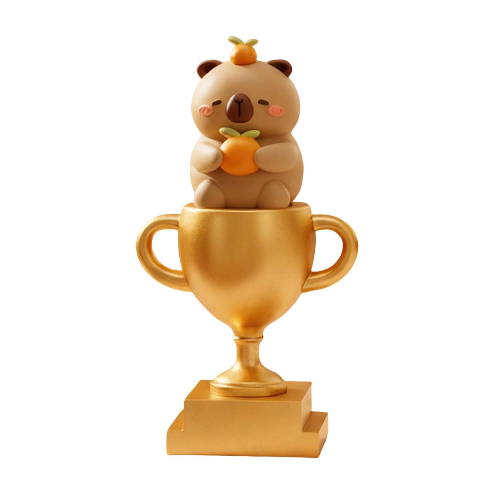 Award Trophy Bear Figurine Resin Tabletop Ornament Lifelike Design for Classroom Educational Activity