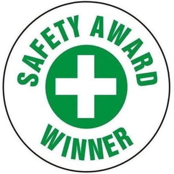 Award Winner 12-Inch Circular Round Metal Tin Sign – Warning & First