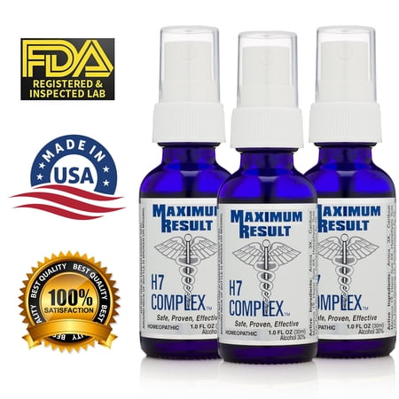 Award-Winning H7 Complex, 90-Day Supply, Natural Anti-Aging & Not Prescription HGH, 3 Bottles 1 fl oz Each