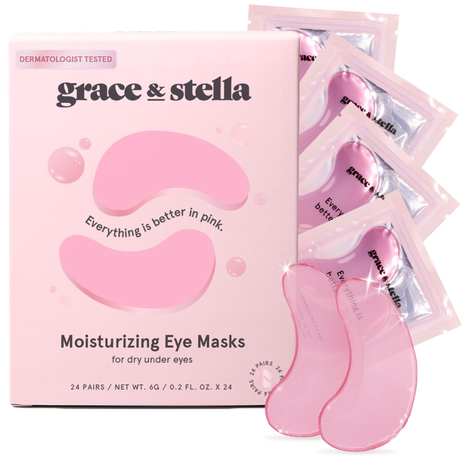Award Winning Under Eye Mask (Pink, 24 Pairs) Reduce Dark Circles