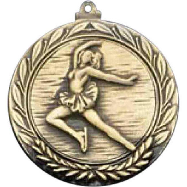 Awards Etc.  FIGURE SKATING FEMALE MEDALLION with RIBBON - Pack of 100
