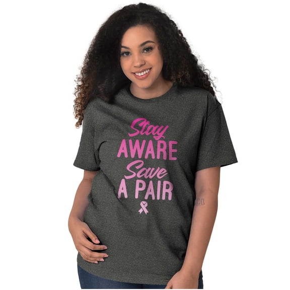 Aware Save A Pair Breast Cancer BCA Women's Plus Size Graphic Tee Brisco Brands 2X