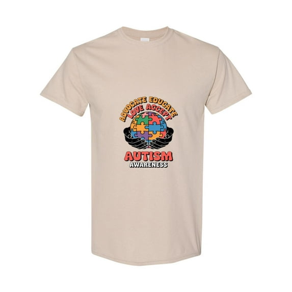 Awareness Advocate Gift For Autism Spectrum Disorder Support Unisex T-Shirt, for men & women, up to size 5XL