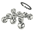 thumbnail image 1 of Awareness Ribbon Beads, Cancer Beads For Jewelry Making, Glass Beads 10mm, DIY Bracelet Supplies, Gift For Beader, White Black, 10 pcs, 1 of 9