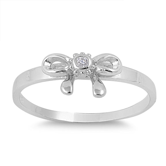Awareness Ribbon Cubic Zirconia Ring Sterling Silver 925