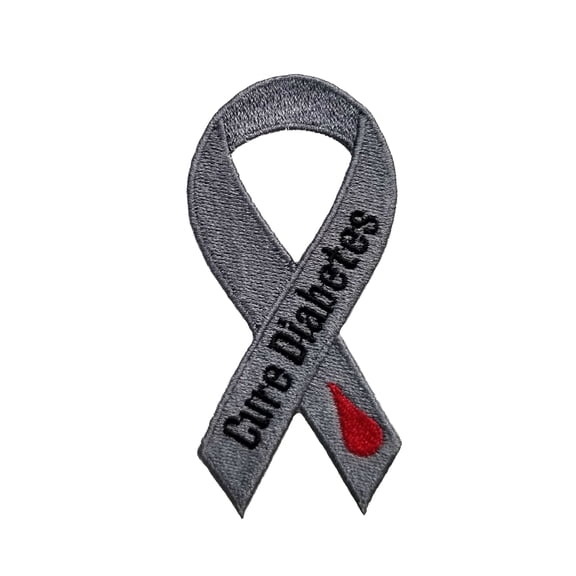 Awareness Ribbon Diabetes Awareness Embroidered Sew/Iron On Patch