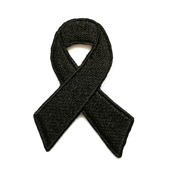 Awareness Ribbon Mourning / Melanoma / Anti Gang Embroidered Sew/Iron On Patch 2.5" x 1.8"