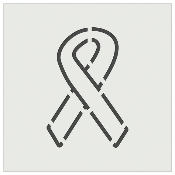 Awareness Ribbon Outline DIY Cookie Wall Craft Stencil - 3.5 Inch