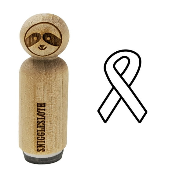 Awareness Ribbon Outline Rubber Stamp for Scrapbooking Crafting Stamping - Mini 1/2 Inch