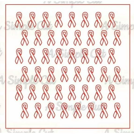 Awareness Ribbon Pattern Stencil