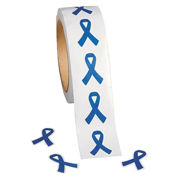 Awareness Ribbon Roll Stickrs Blue 500Pc - Stationery - 1 Piece