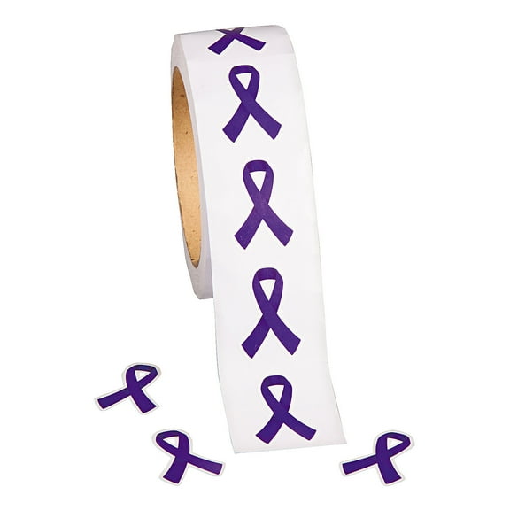 Awareness Ribbon Roll Stkrs Purple 500Pc - Stationery - 1 Piece