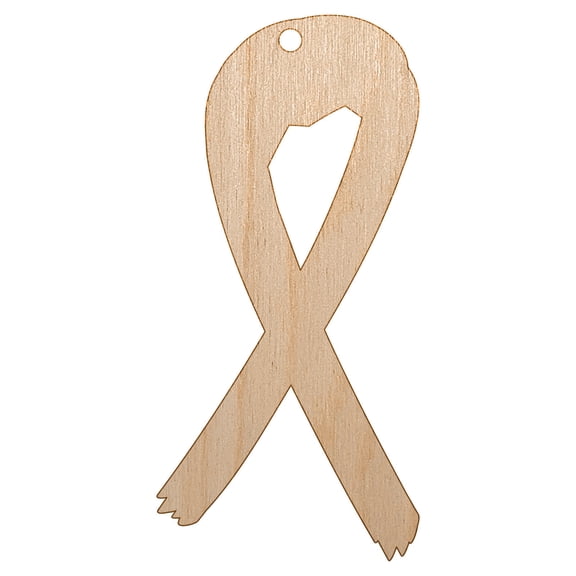 Awareness Ribbon Sketch Wood Holiday Christmas Tree Ornament Unfinished DIY Pre-Drilled Craft