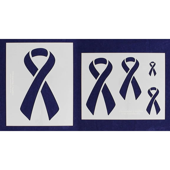 Awareness Ribbon Stencils - 2 Piece Set - 8 x 10 Inches