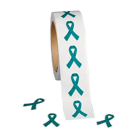 Awareness Ribbon Stickrs Teal 500Pc - Stationery - 1 Piece