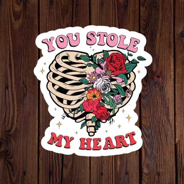 Awareness Sticker You Stole My Heart Floral Sticker Phone Decal Water ...