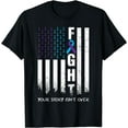 thumbnail image 1 of Awareness Suicide Prevention Ribbon FIGHT American Flag T-Shirt, 1 of 3