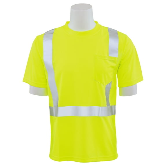 Awarewear 61673 Hi Vis Short Sleeve Shirts for Men ANSI Type R Class 2 High Visibility T-Shirt-Lime 2X