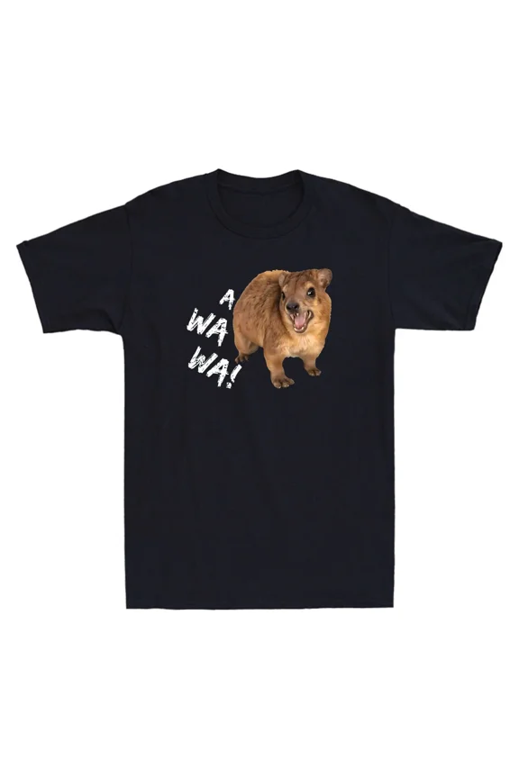 Awawa! Funny Angry Screaming Hyrax Animal Meme Retro Graphic Unisex T-Shirt