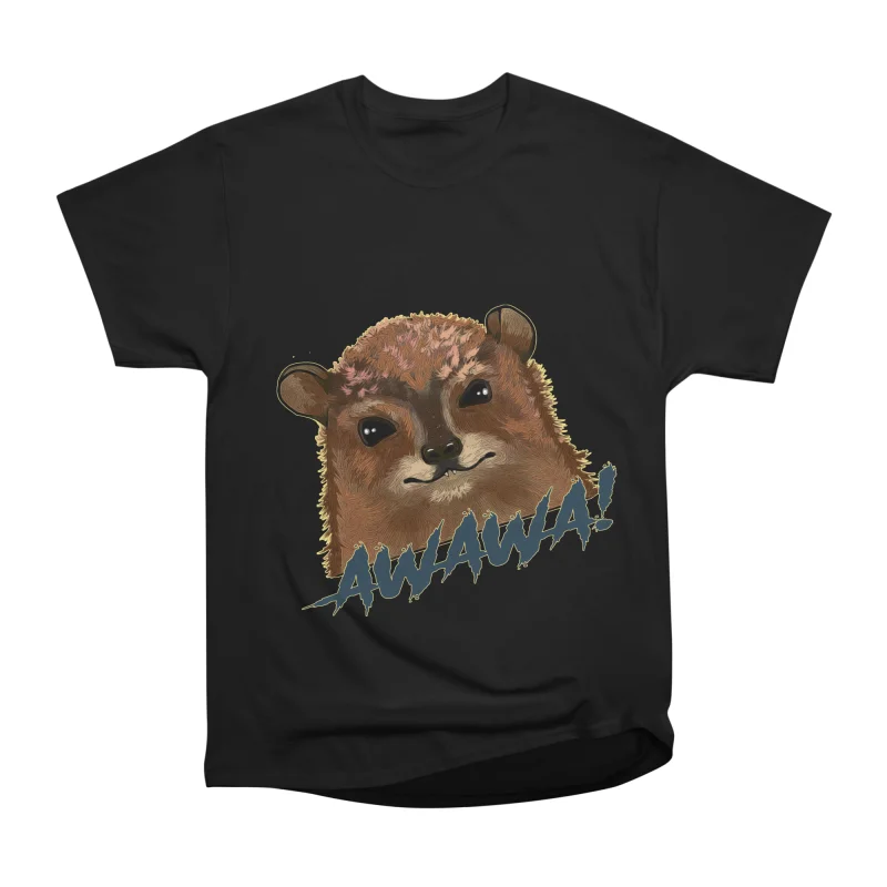 Awawa Hyrax Illustration Cute Animal Art with Meme Energy T-Shirt Tee ...