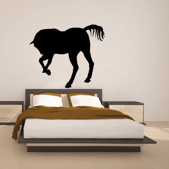 Away Bowing Horse Silhouette Decal - 36 Inches