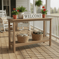 thumbnail image 1 of AwayHome 48" HIPS Outdoor Console Table for All-Weather,2-Shelf Side Table for Patio,Brown, 1 of 8
