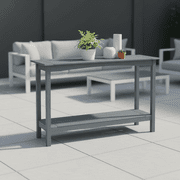 AwayHome 48" HIPS Outdoor Console Table for All-Weather,2-Shelf Side Table for Patio,Gray